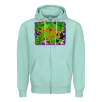 Seafoam leopard cowhide halloween background Zipper Hoodie - Jasminsmagicworld