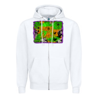 White leopard cowhide halloween background Zipper Hoodie - Jasminsmagicworld