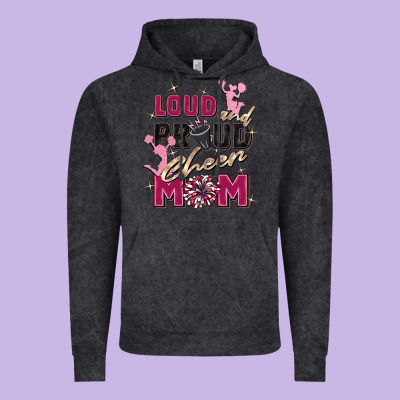 Loud And Proud Cheer Mom Vintage Hoodie Designed By Zillion Design Studio