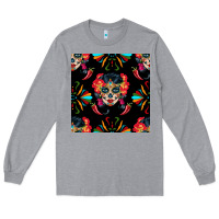 Sugar Skull Seamless Pattern Long Sleeve Tee | Teevron
