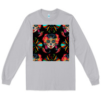 Moon Dust sugar skull seamless pattern Long Sleeve Tee - BundleAndBundleShop