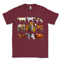 Burgundy western cowsand sunflowers Classic Tee - AdoDesignShop