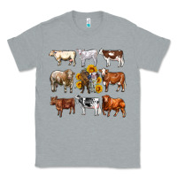 Heather Grey western cowsand sunflowers Classic Tee - AdoDesignShop