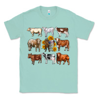 Seafoam western cowsand sunflowers Classic Tee - AdoDesignShop