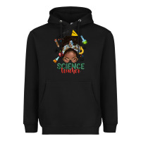 Black science teacher afro messy bun Heavyweight Hoodie - NancyCooperArtShop