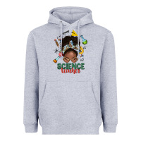 Heather Grey science teacher afro messy bun Heavyweight Hoodie - NancyCooperArtShop
