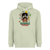 Matcha science teacher afro messy bun Heavyweight Hoodie - NancyCooperArtShop