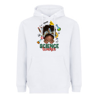 White science teacher afro messy bun Heavyweight Hoodie - NancyCooperArtShop