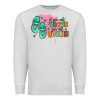 Dove Grey if you aint crockin you aint rockin Premium Sweatshirt - MaliasSmallBusiness