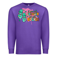 Purple if you aint crockin you aint rockin Premium Sweatshirt - MaliasSmallBusiness