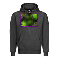 Charcoal Heather leopard halloween background Zipper Hoodie - Jasminsmagicworld