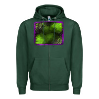 Sports Green leopard halloween background Zipper Hoodie - Jasminsmagicworld
