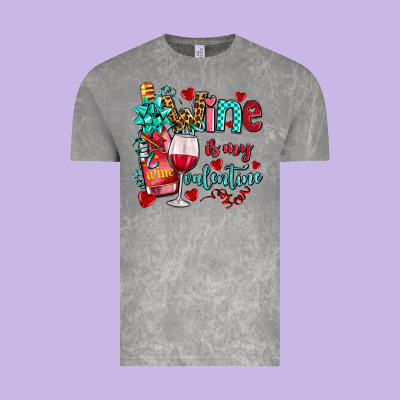 Wine Is My Valentine Olivia Vintage Tee Designed By Oliviacreatesart