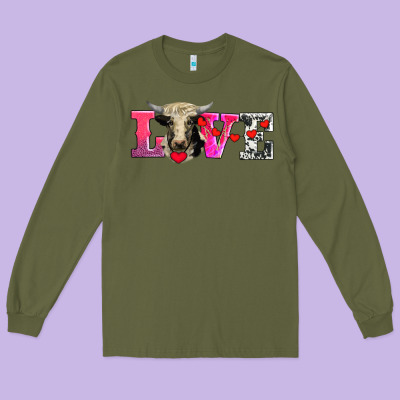 Love With Holstein Cow Long Sleeve Tee Designed By Adodesignshop