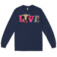 Navy love with holstein cow Long Sleeve Tee - AdoDesignShop