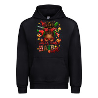 Black santas favorite hair stylist afro messy bun Urban Hoodie - texasbilliewilder