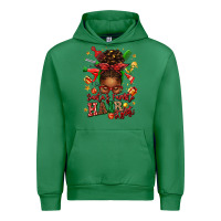 Emerald santas favorite hair stylist afro messy bun Urban Hoodie - texasbilliewilder