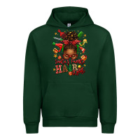 Forest Green santas favorite hair stylist afro messy bun Urban Hoodie - texasbilliewilder