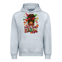 Heather Grey santas favorite hair stylist afro messy bun Urban Hoodie - texasbilliewilder