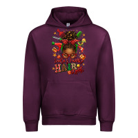 Mauve Wine santas favorite hair stylist afro messy bun Urban Hoodie - texasbilliewilder