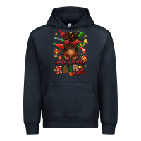 Navy santas favorite hair stylist afro messy bun Urban Hoodie - texasbilliewilder