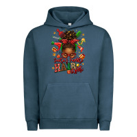 Pigment Midnight Navy santas favorite hair stylist afro messy bun Urban Hoodie - texasbilliewilder