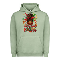 Pigment Oil Green santas favorite hair stylist afro messy bun Urban Hoodie - texasbilliewilder