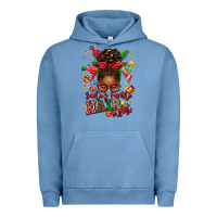 Pigment Pebble Blue santas favorite hair stylist afro messy bun Urban Hoodie - texasbilliewilder