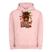 Pigment Salmon santas favorite hair stylist afro messy bun Urban Hoodie - texasbilliewilder
