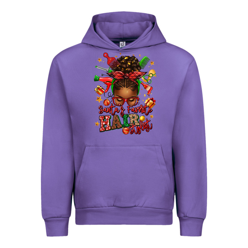 Santas Favorite Hair Stylist Afro Messy Bun Urban Hoodie by texasbilliewilder | Teevron
