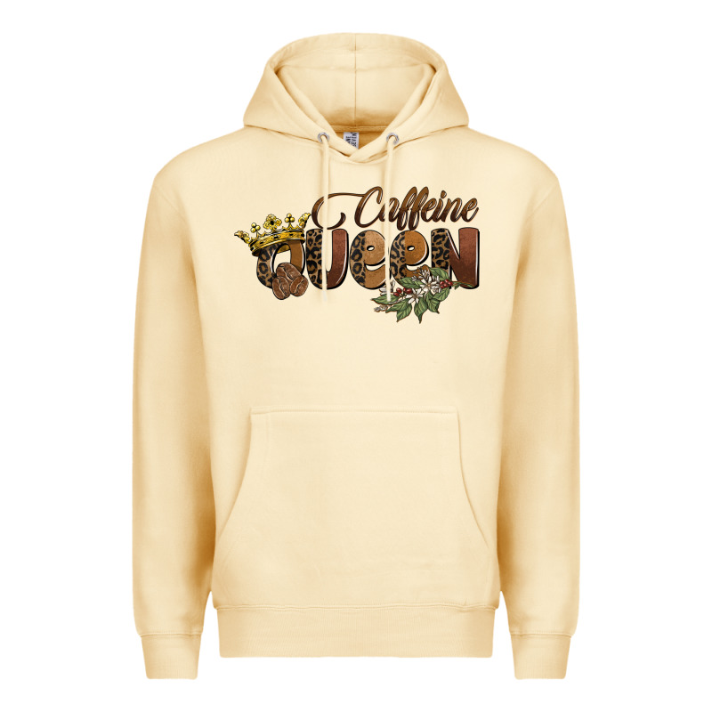 Caffeine Queen Premium Hoodie by BarkalooDesign | Teevron