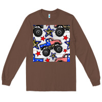 Chestnut usa monster truck seamless pattern Long Sleeve Tee - BundleAndBundleShop