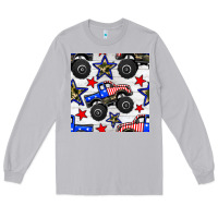 Moon Dust usa monster truck seamless pattern Long Sleeve Tee - BundleAndBundleShop