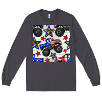 Smoke usa monster truck seamless pattern Long Sleeve Tee - BundleAndBundleShop