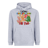 Heather Grey eating christmas cookies for two Heavyweight Hoodie - MaliasSmallBusiness