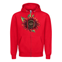 Red procut red sunflower Zipper Hoodie - LillyAllenDesigns