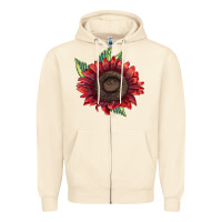 Sandshell procut red sunflower Zipper Hoodie - LillyAllenDesigns