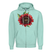 Seafoam procut red sunflower Zipper Hoodie - LillyAllenDesigns