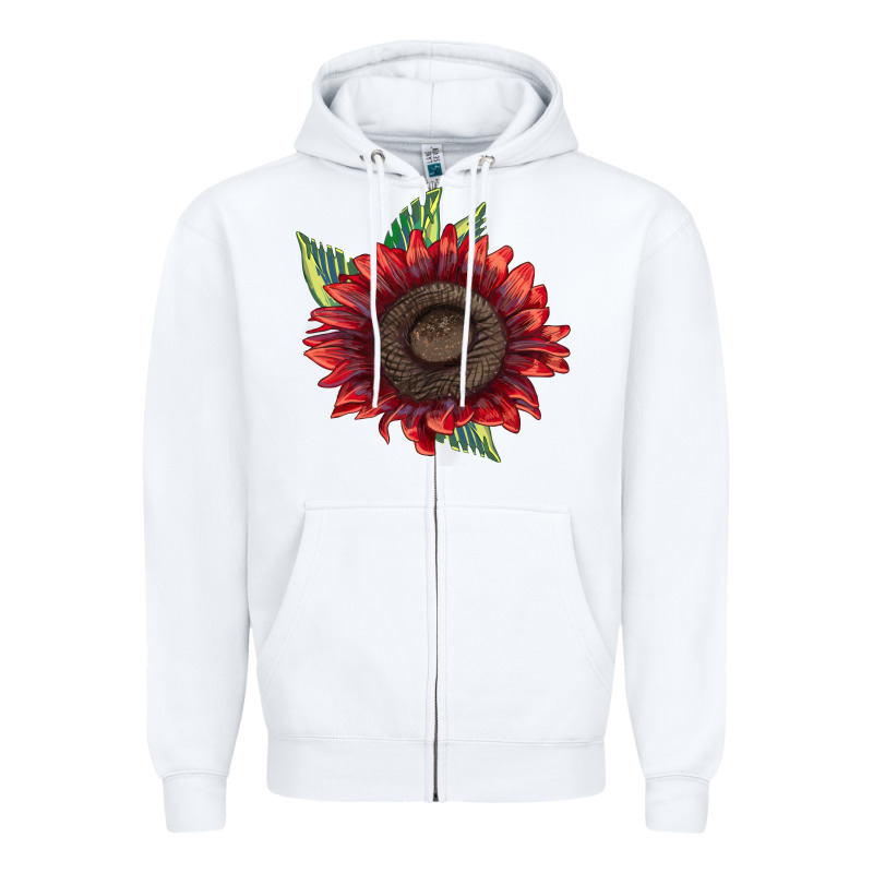 Procut Red Sunflower Zipper Hoodie by LillyAllenDesigns | Teevron