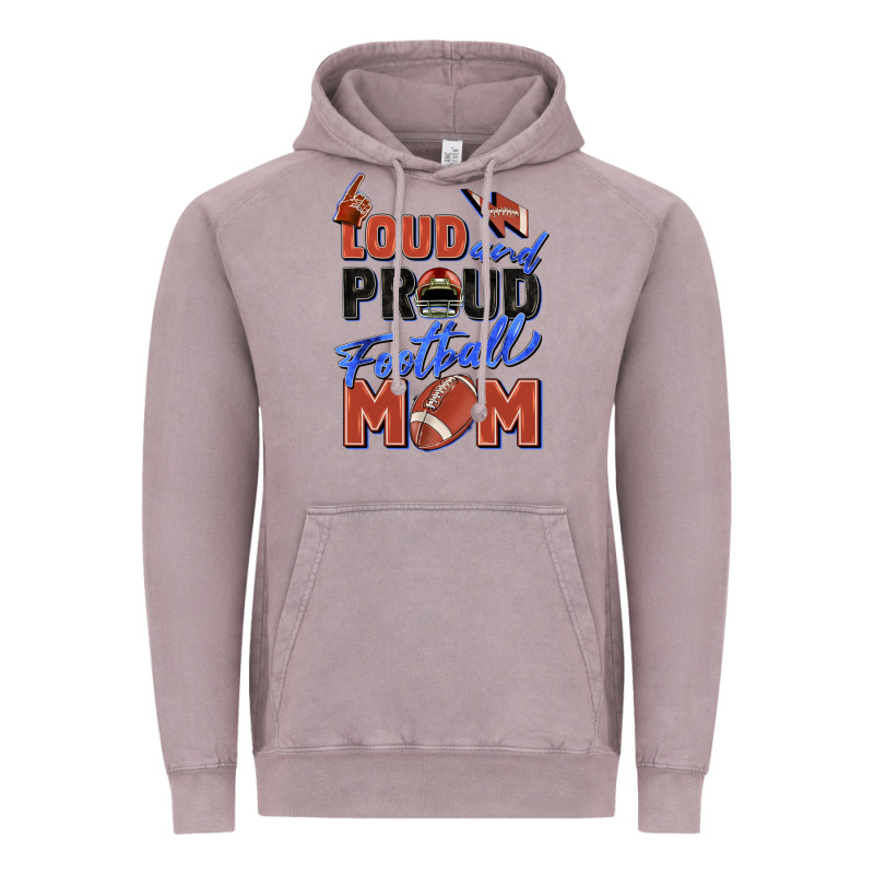 Loud And Proud Football Mom Vintage Hoodie by Zillion Design Studio | Teevron