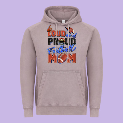 Loud And Proud Football Mom Vintage Hoodie Designed By Zillion Design Studio