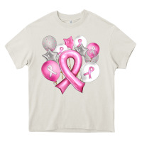 Cream Balloons cancer ribbon Heavy Core Tee - Artiststas