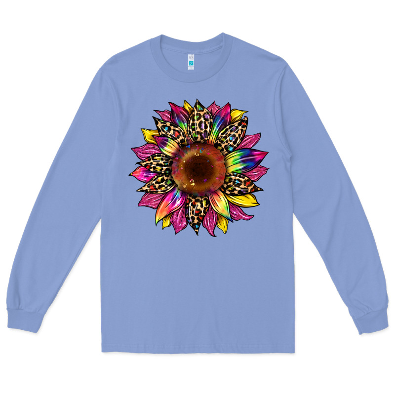 Tie Dye Leopard Sunflower Long Sleeve Tee by Artiststas | Teevron