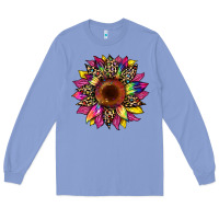 Colony Blue tie dye leopard sunflower Long Sleeve Tee - Artiststas