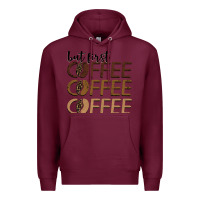 Burgundy but first coffee coffee coffee Premium Hoodie - BarkalooDesign