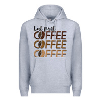 Heather Grey but first coffee coffee coffee Premium Hoodie - BarkalooDesign