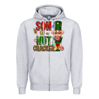 Heather Grey Christmas son of a nutcracker Zipper Hoodie - NancyCooperArtShop