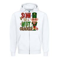 White Christmas son of a nutcracker Zipper Hoodie - NancyCooperArtShop
