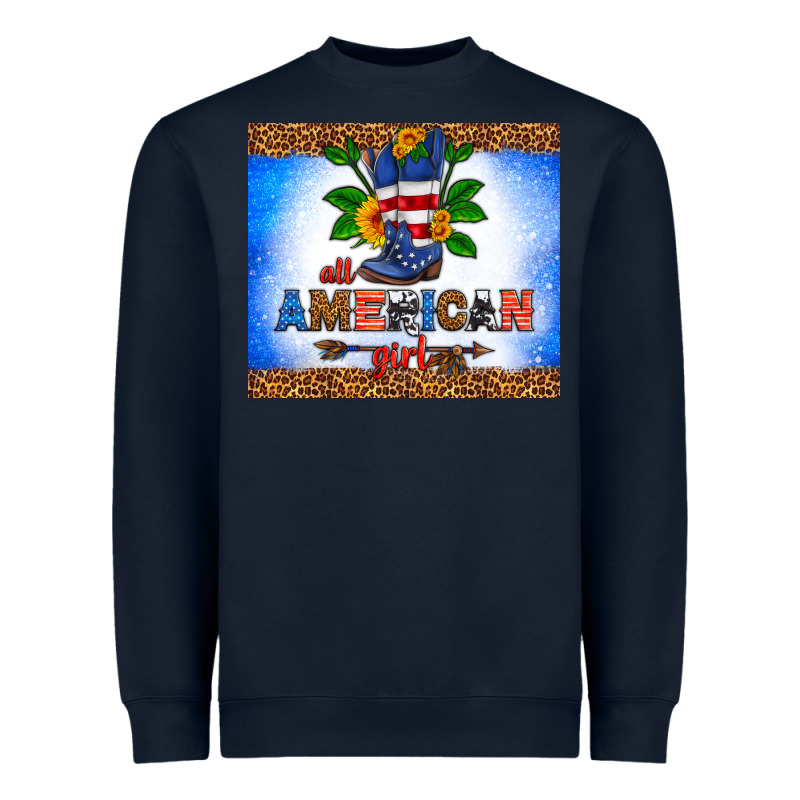 All American Girl Heavyweight Sweatshirt by HRA Design Shop | Teevron