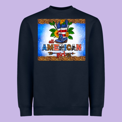 All American Girl Heavyweight Sweatshirt Designed By Hra Design Shop
